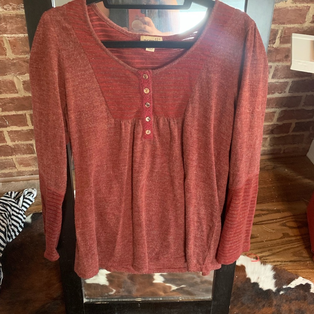 Cute bell sleeve long sleeve a frame shirt
